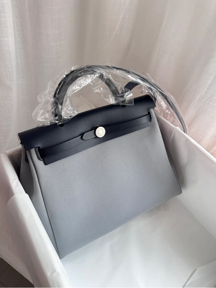 HERBAG 31 Gris Pantin/Blue Indigo PHW