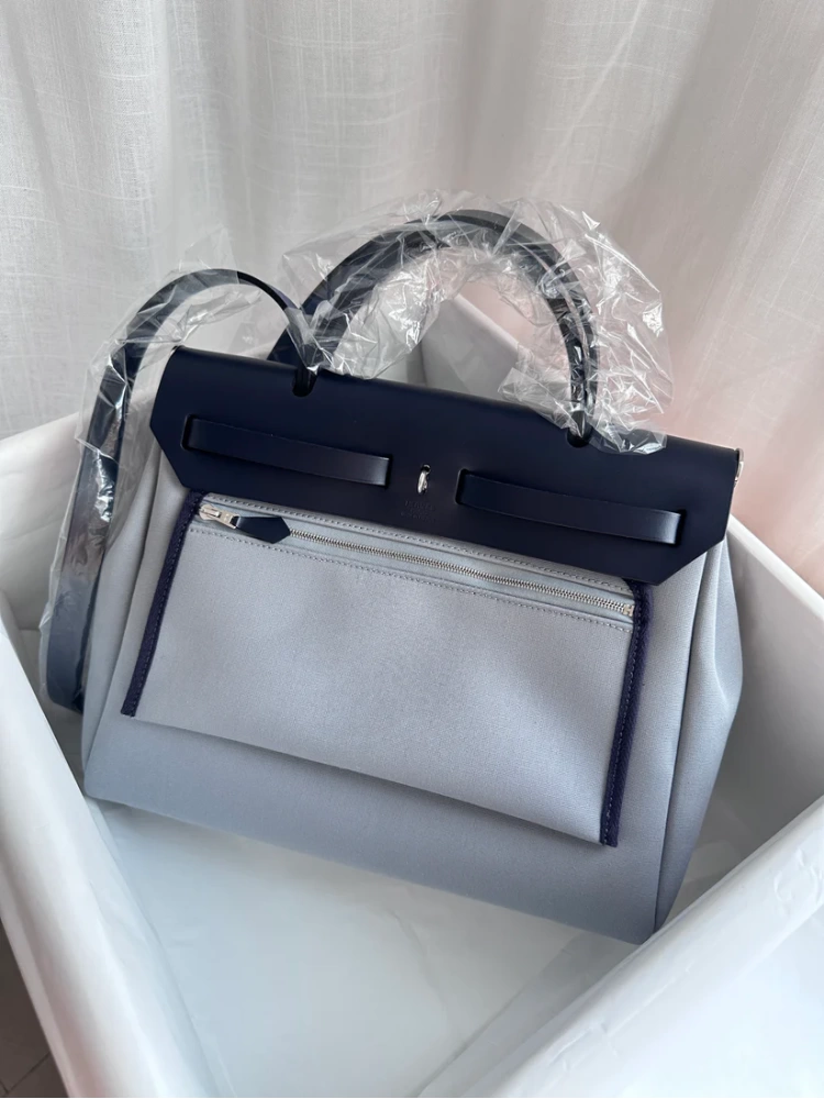 HERBAG 31 Gris Pantin/Blue Indigo PHW