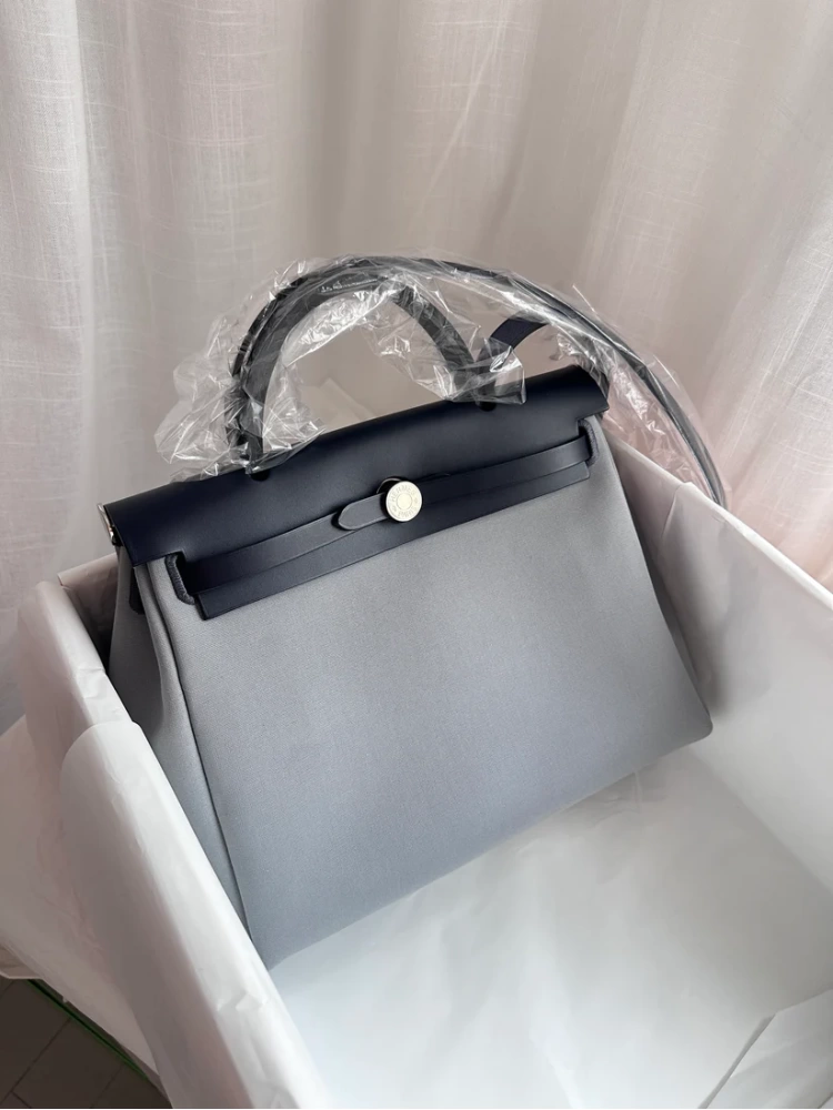 HERBAG 31 Gris Pantin/Blue Indigo PHW
